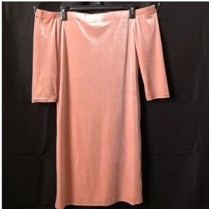 Rose Off Shoulders Velvet Dress